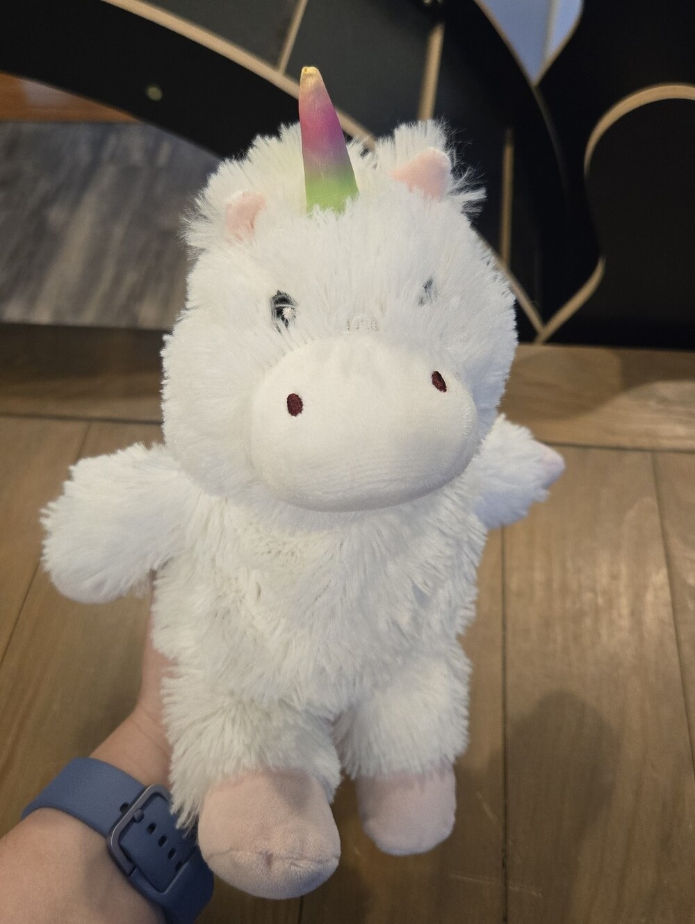 Warmies Jr Scented And Weighted Plush White Unicorn Stuffed Pastel Horn - Picture 1 of 6